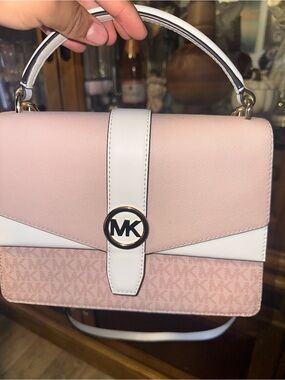 Michael Kors Two-Tone Pink and White Top-Handle Satchel